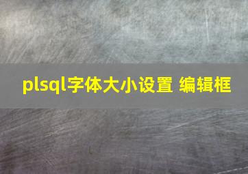 plsql字体大小设置 编辑框